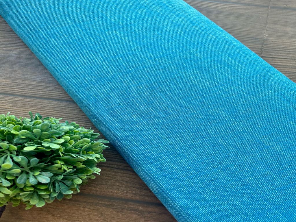 Blue Textured Linen Fabric