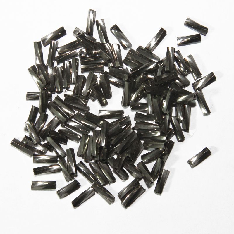 Gun Metal Twisted Glass Beads - 6 mm