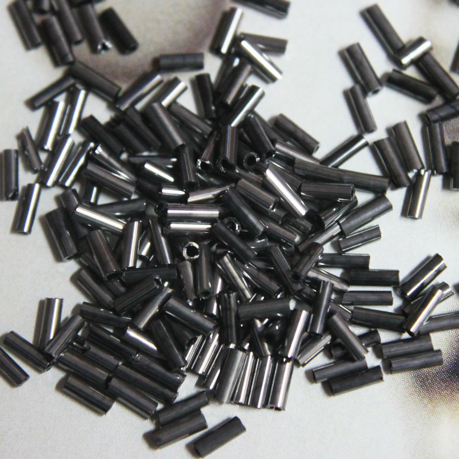 Black Bugle Pipe Beads