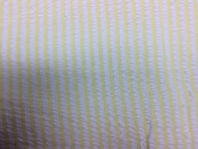 Yellow & White Stripe Seersucker Cotton Fabric