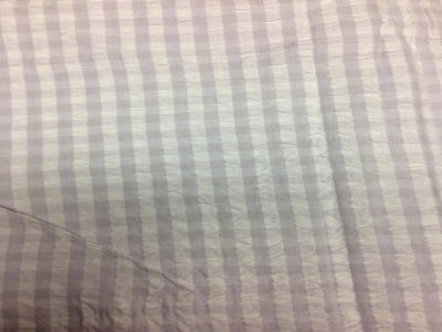 Purple & White Check Seersucker Cotton Fabric