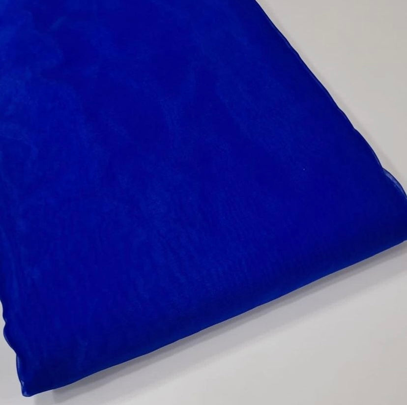 Royal Blue Plain Nylon Organza Fabric