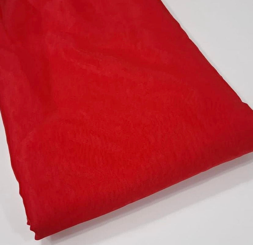 Red Plain Nylon Organza Fabric