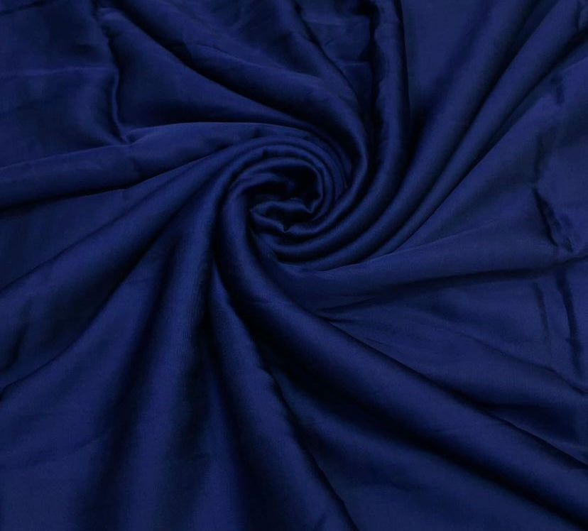 Royal Blue Plain Georgette Satin Fabric