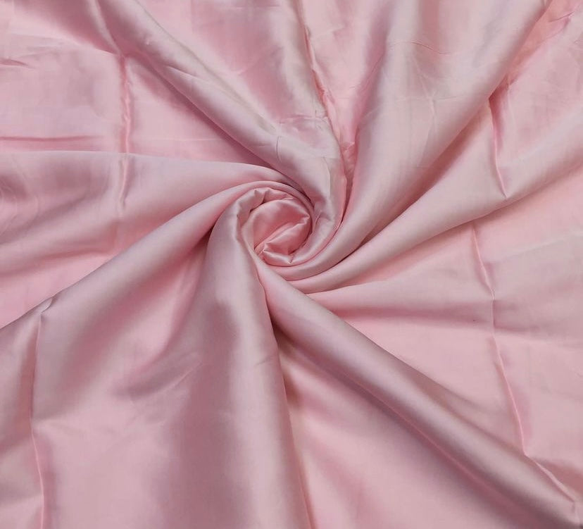 Light Pink Plain Georgette Satin Fabric