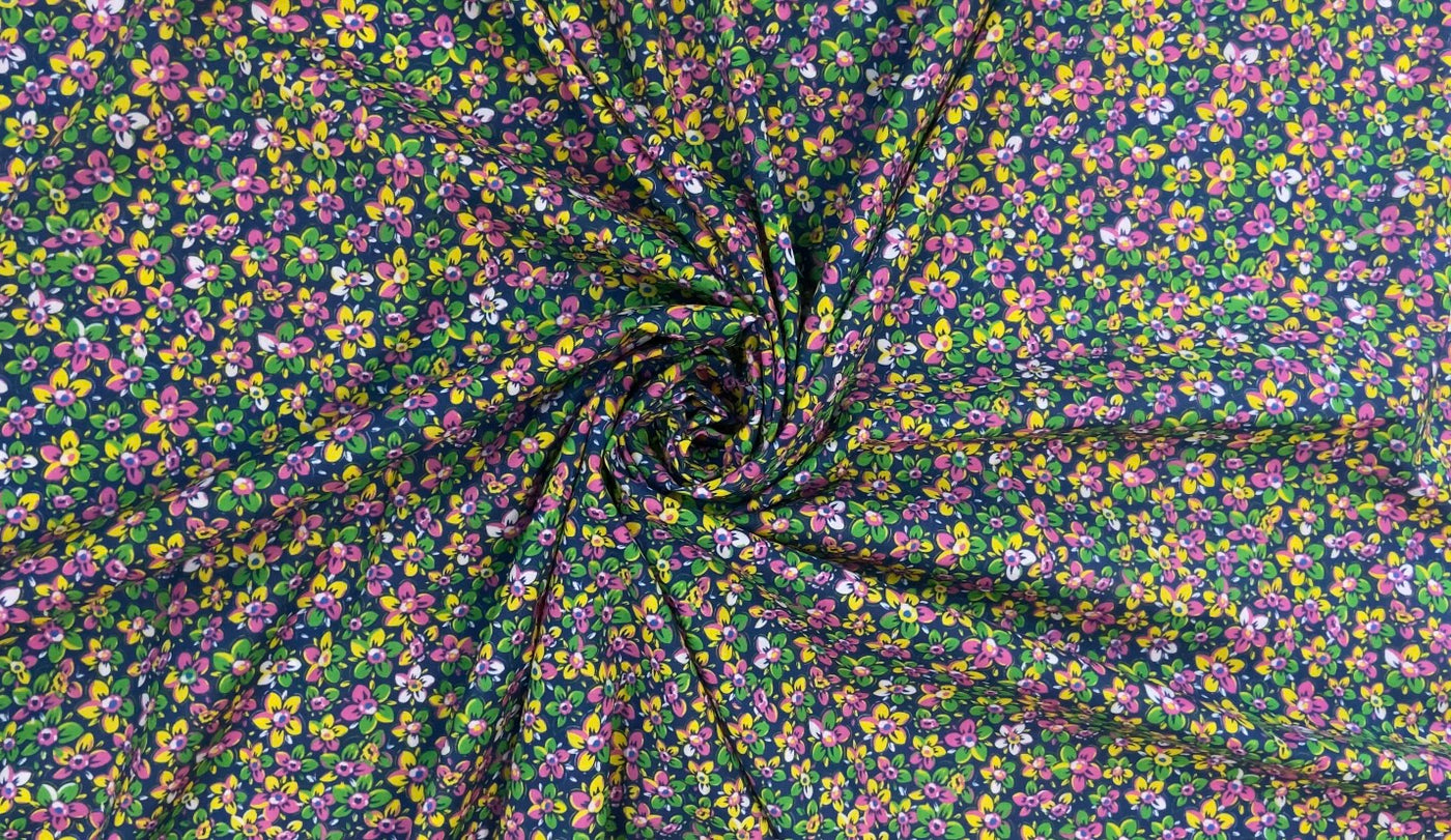 Multicolor Cotton Poplin Floral Digital Printed Fabric