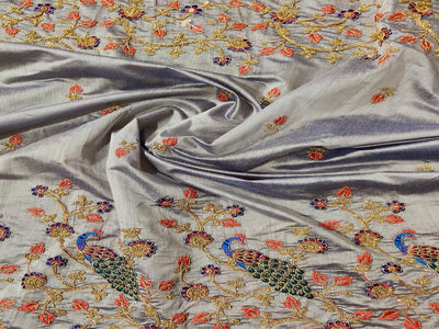 gray-floral-design-chanderi-silk-fabric-sa-s18