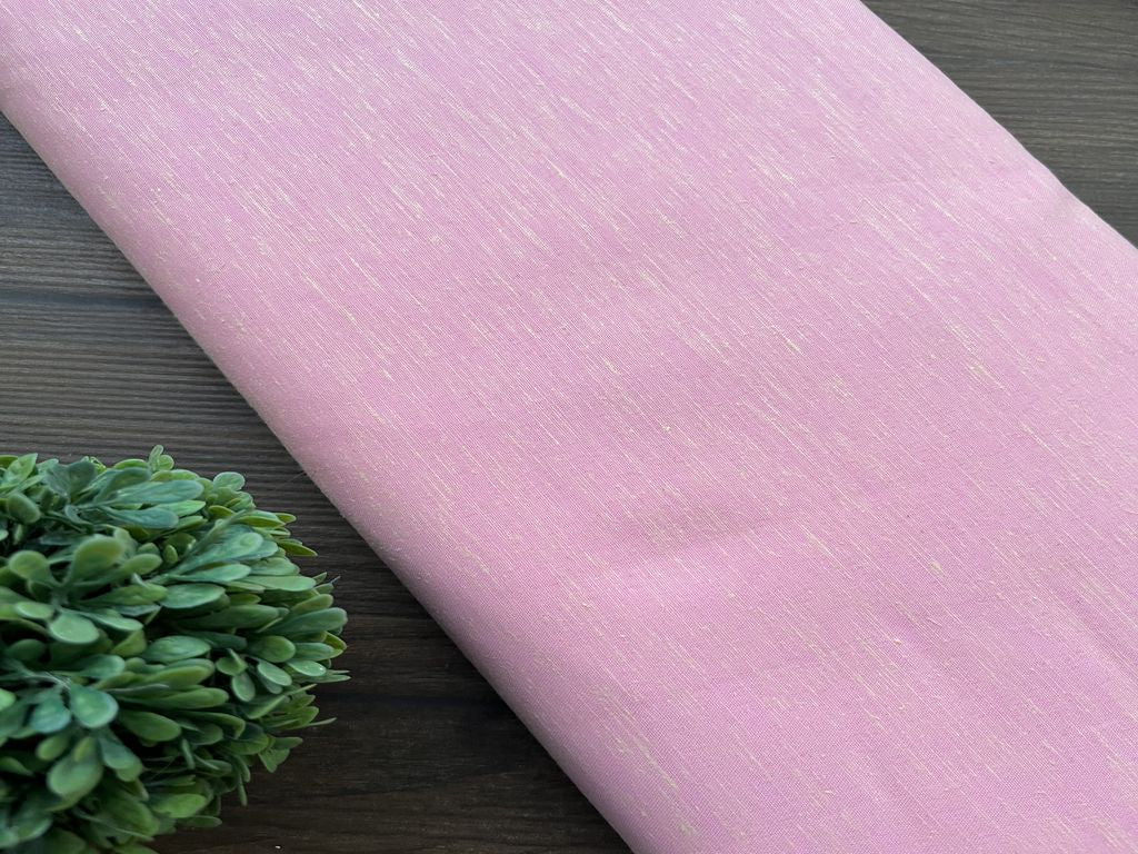 Peach Yellow Self Textured Linen Fabric