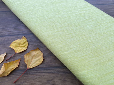 Green Self Textured Linen Fabric