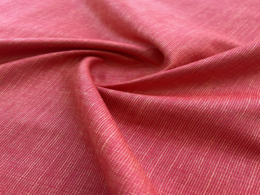 Red Textured Linen Fabric