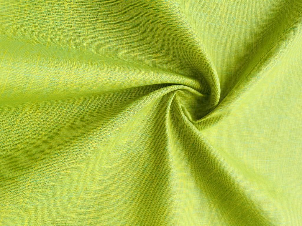 Green Yellow Textured Linen Fabric