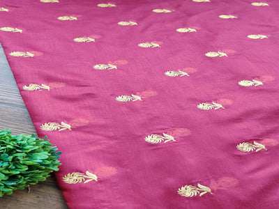 maroon-golden-flowers-embroidered-chanderi-fabric