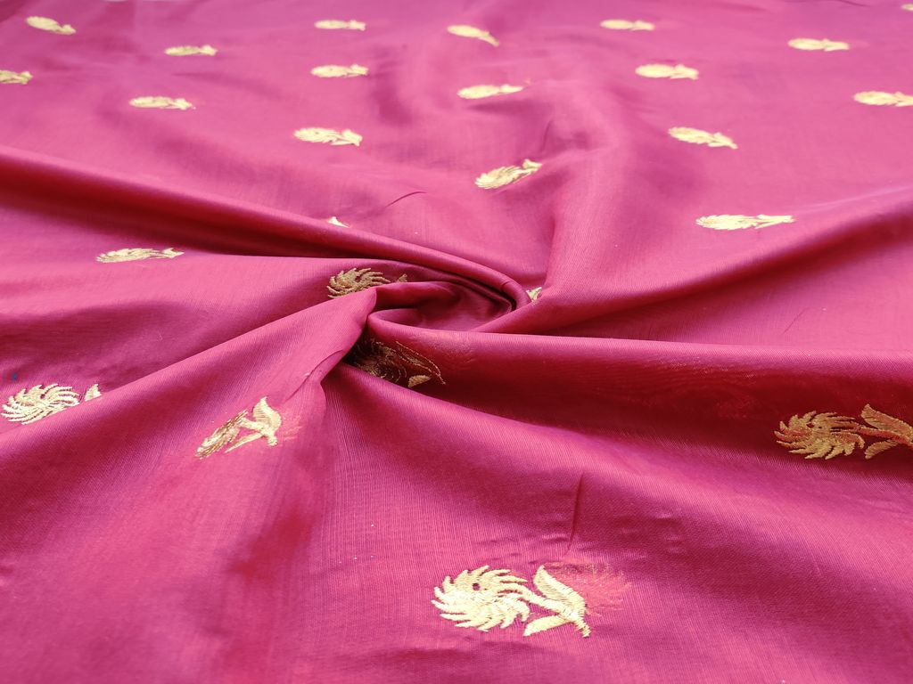 maroon-golden-flowers-embroidered-chanderi-fabric