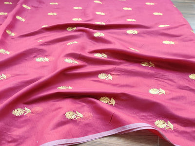 maroon-golden-flowers-embroidered-chanderi-fabric