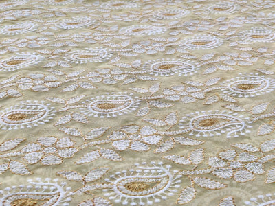 yellow-white-golden-zari-chikankari-embroidered-georgette-fabric