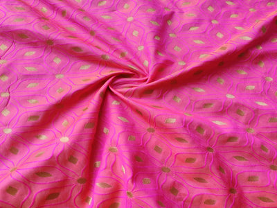 pink-orange-golden-dual-shade-floral-banarasi-silk-fabric