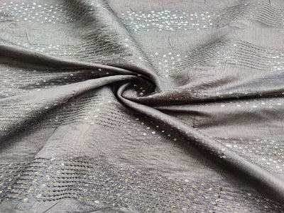 charcoal-gray-silver-sequins-thread-work-stripes-embroidered-chanderi-fabric