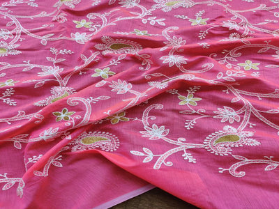 rose-pink-chikankari-flowers-embroidered-chanderi-fabric