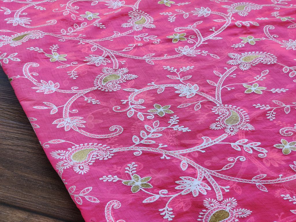 rose-pink-chikankari-flowers-embroidered-chanderi-fabric