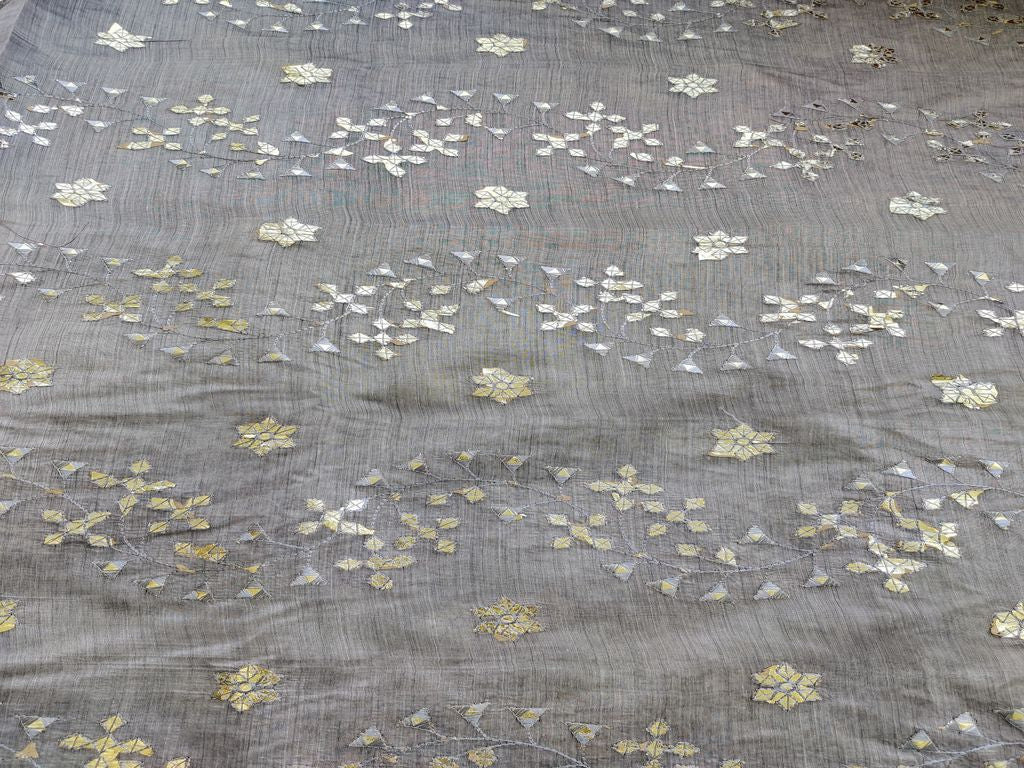 gray-foil-gota-flowers-embroidered-chanderi-fabric