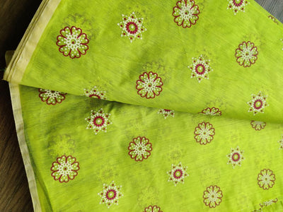 lime-green-floral-motifs-printed-chanderi-fabric