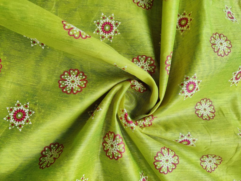 lime-green-floral-motifs-printed-chanderi-fabric