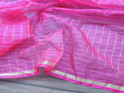 magenta-with-golden-banarsi-checks-and-double-sided-border-organza