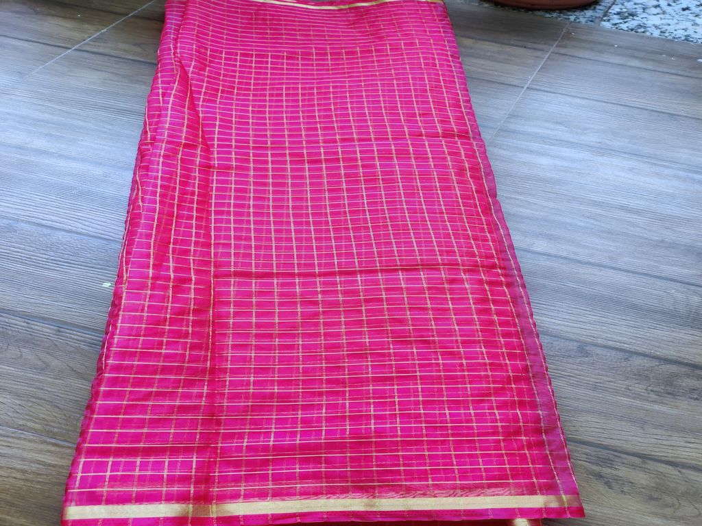 magenta-with-golden-banarsi-checks-and-double-sided-border-organza