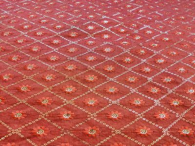 saffron-orange-chanderi-with-thread-and-golden-sequins-embroidered-motifs-fabric