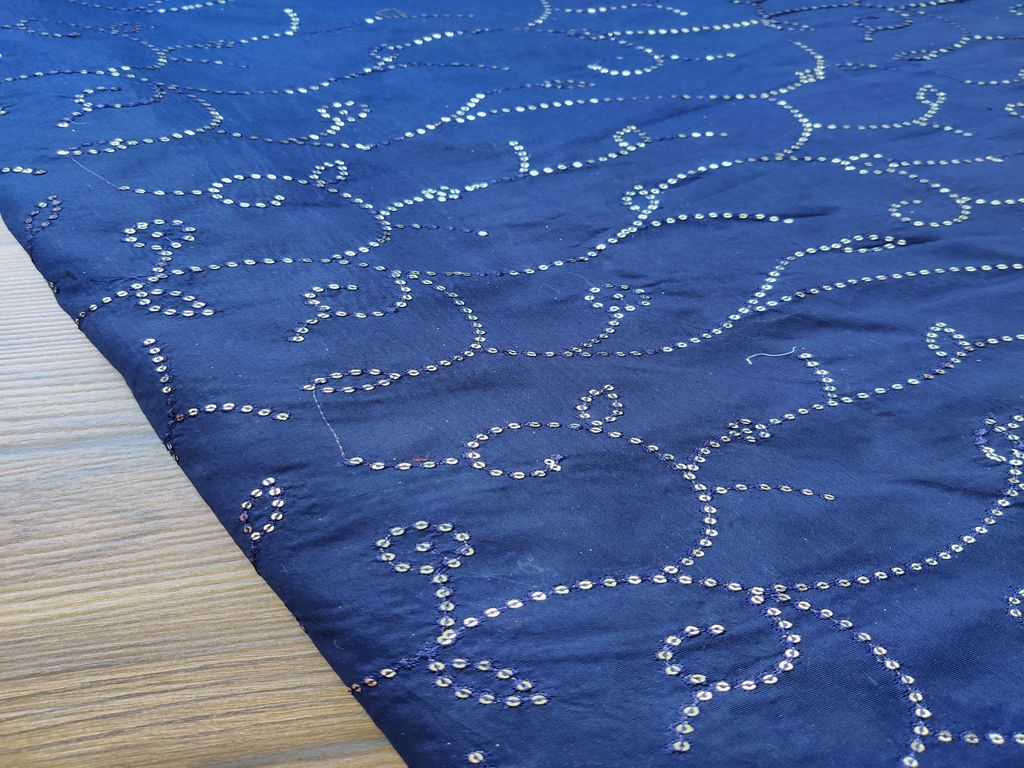 navy-blue-silver-sequins-embroidered-chanderi-fabric