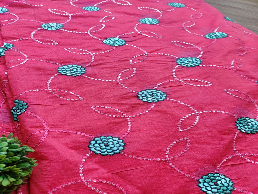 pink-thread-and-sequins-embroidered-chanderi-fabric