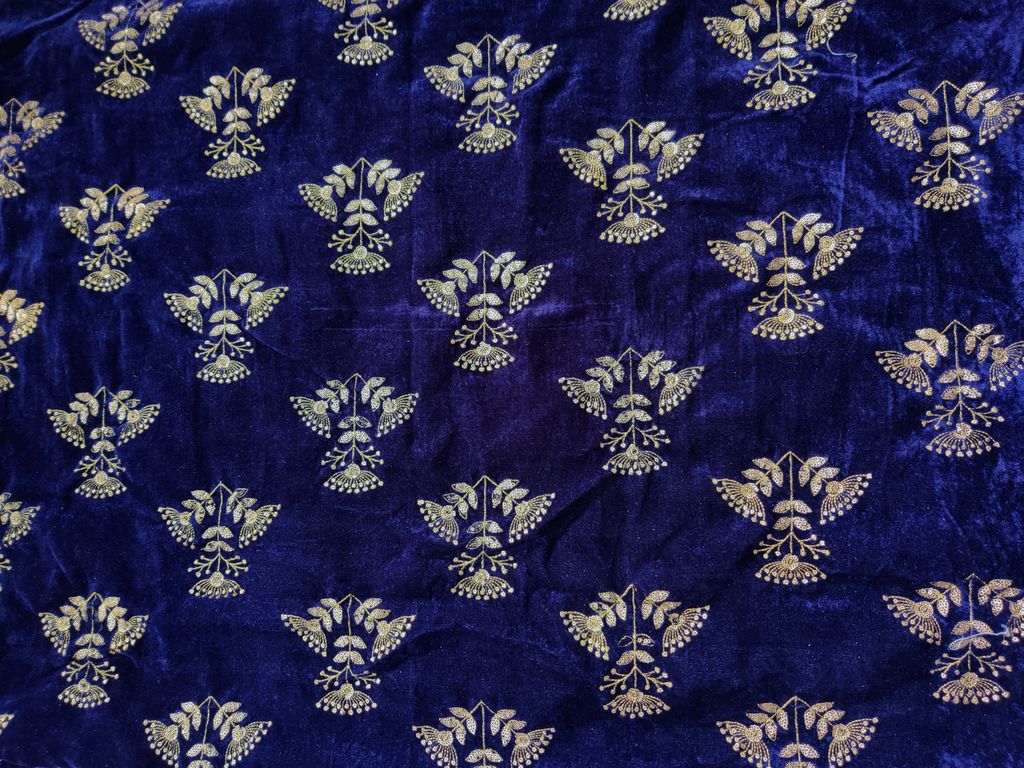 navy-blue-golden-sequins-embroidered-velvet-fabric
