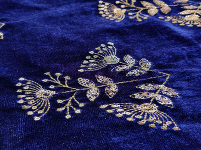 navy-blue-golden-sequins-embroidered-velvet-fabric