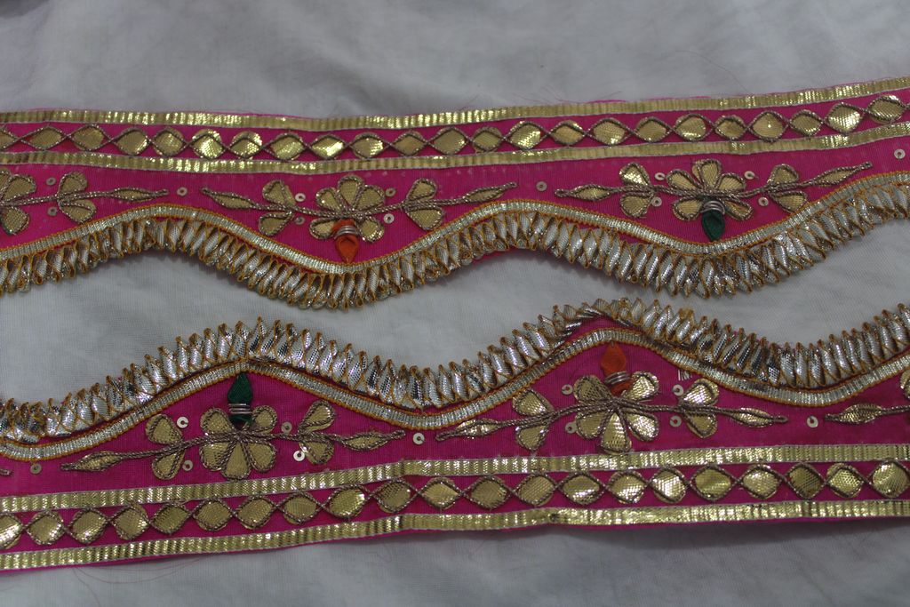 Pink Traditional Gota Trim