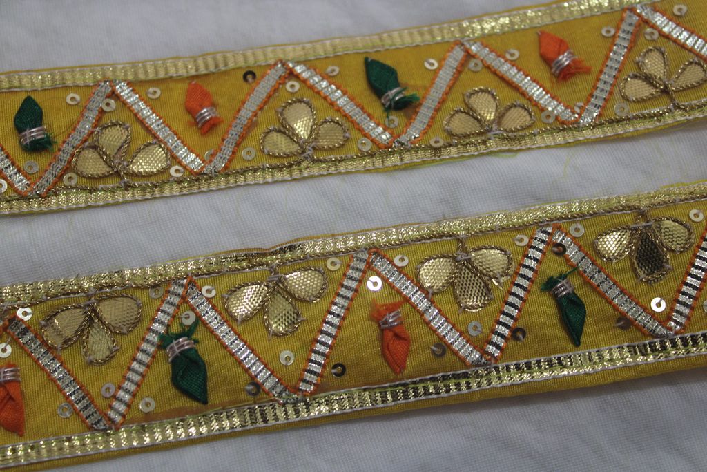 Yellow Traditional Gota Trim