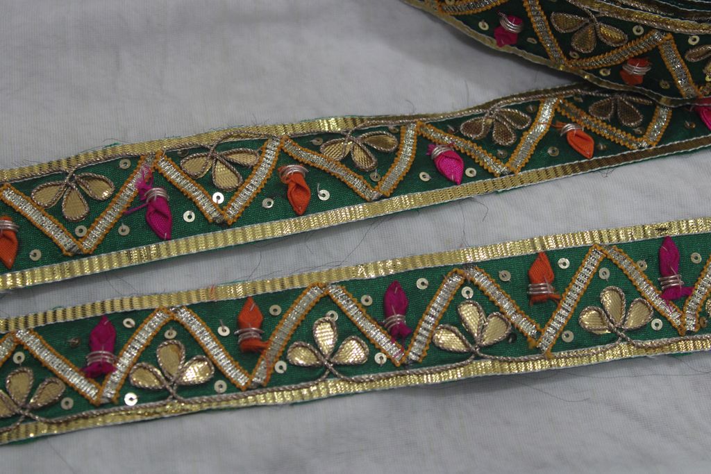 Green Traditional Gota Trim