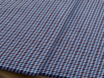 Blue Red Checks Cotswool Fabric