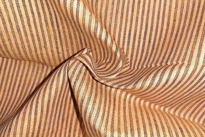 Cream & Brown Stripes Cotton Fabric