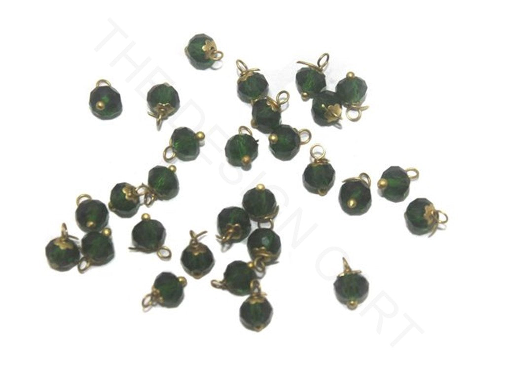 Dark Green Faceted Loreal Beads | The Design Cart (3782740803618)