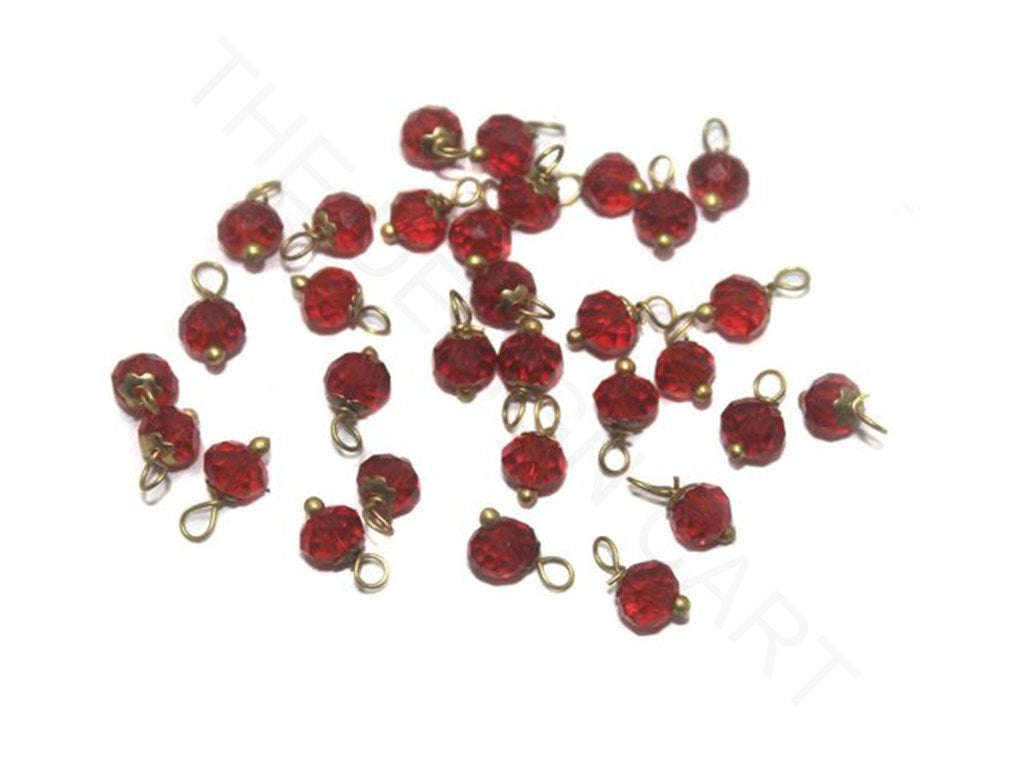 Red Transparent Loreal Beads (6 mm) | The Design Cart (3782741196834)