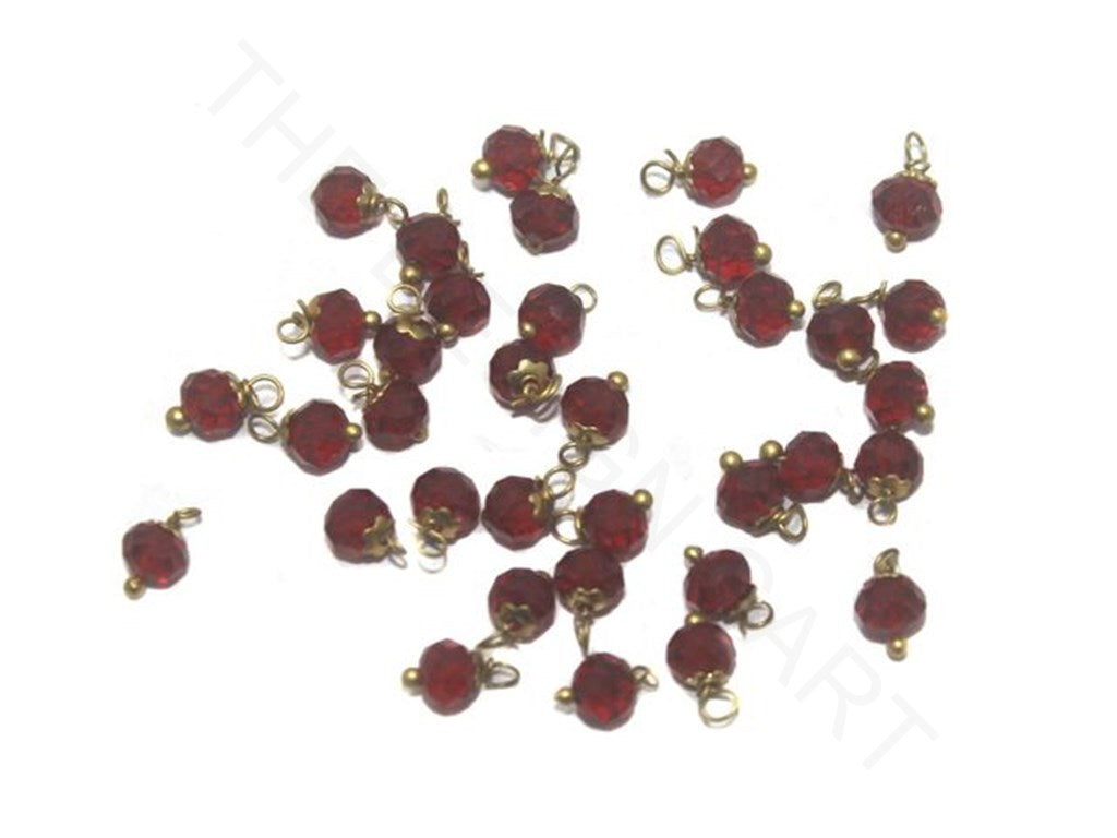 Dark Red Transparent Loreal Beads | The Design Cart (3782741426210)
