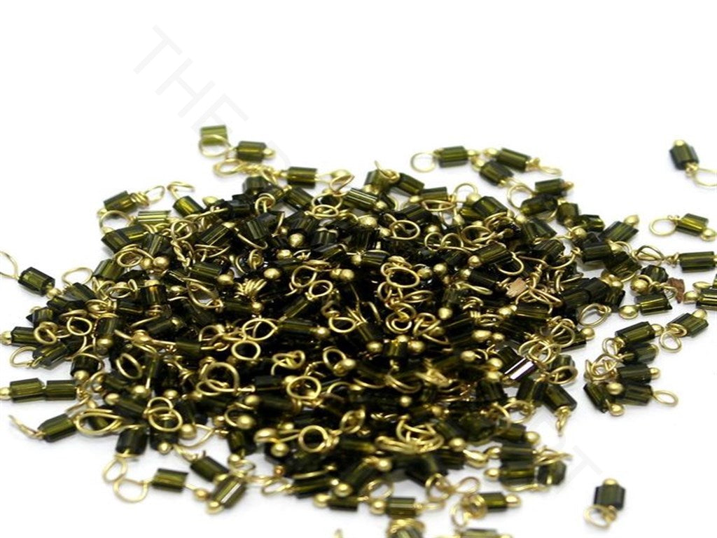 Olive Green Loreal Beads | The Design Cart (3782743261218)