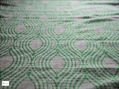 Gray Green Wavy Eye Design Cotton Jacquard Fabric (1374838259746)