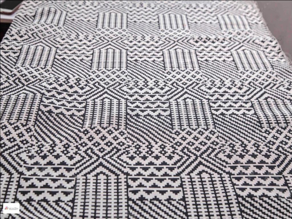 White Black Mixed Patterns Design Cotton Polyester Jacquard Fabric (1374836391970)