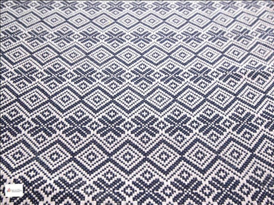 White Blue Pixel Pattern Design Cotton Jacquard Fabric (1374836588578)