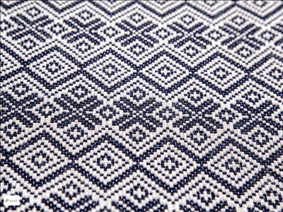 White Blue Pixel Pattern Design Cotton Jacquard Fabric (1374836588578)