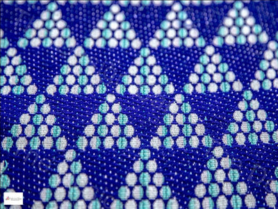 Blue White Pyramid Design Acrylic Jacquard Fabric (1374836817954)