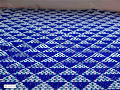 Blue White Pyramid Design Acrylic Jacquard Fabric (1374836817954)