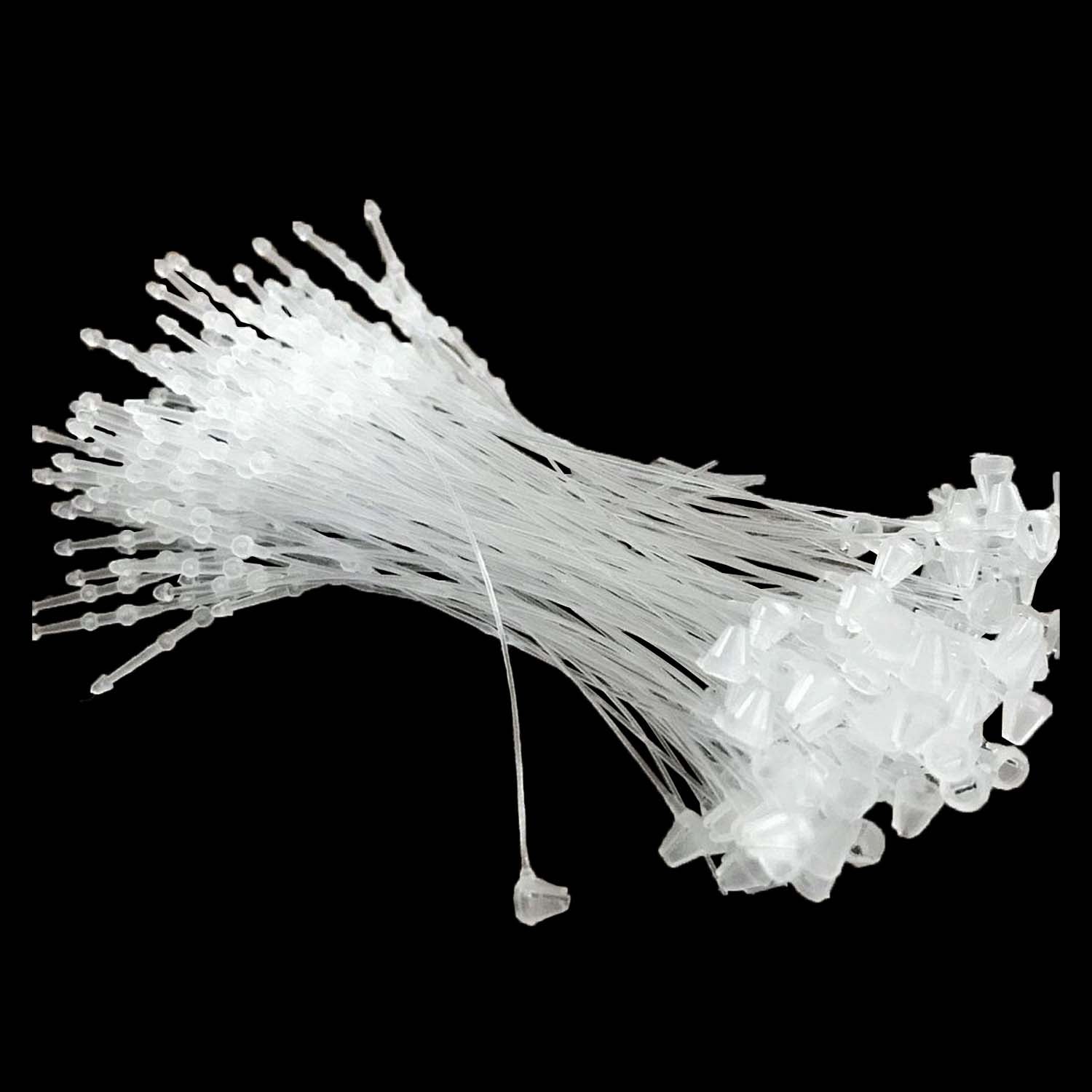 Transparent Plastic Price Tags Loops Snap Locks Tying Fastener Hooks T