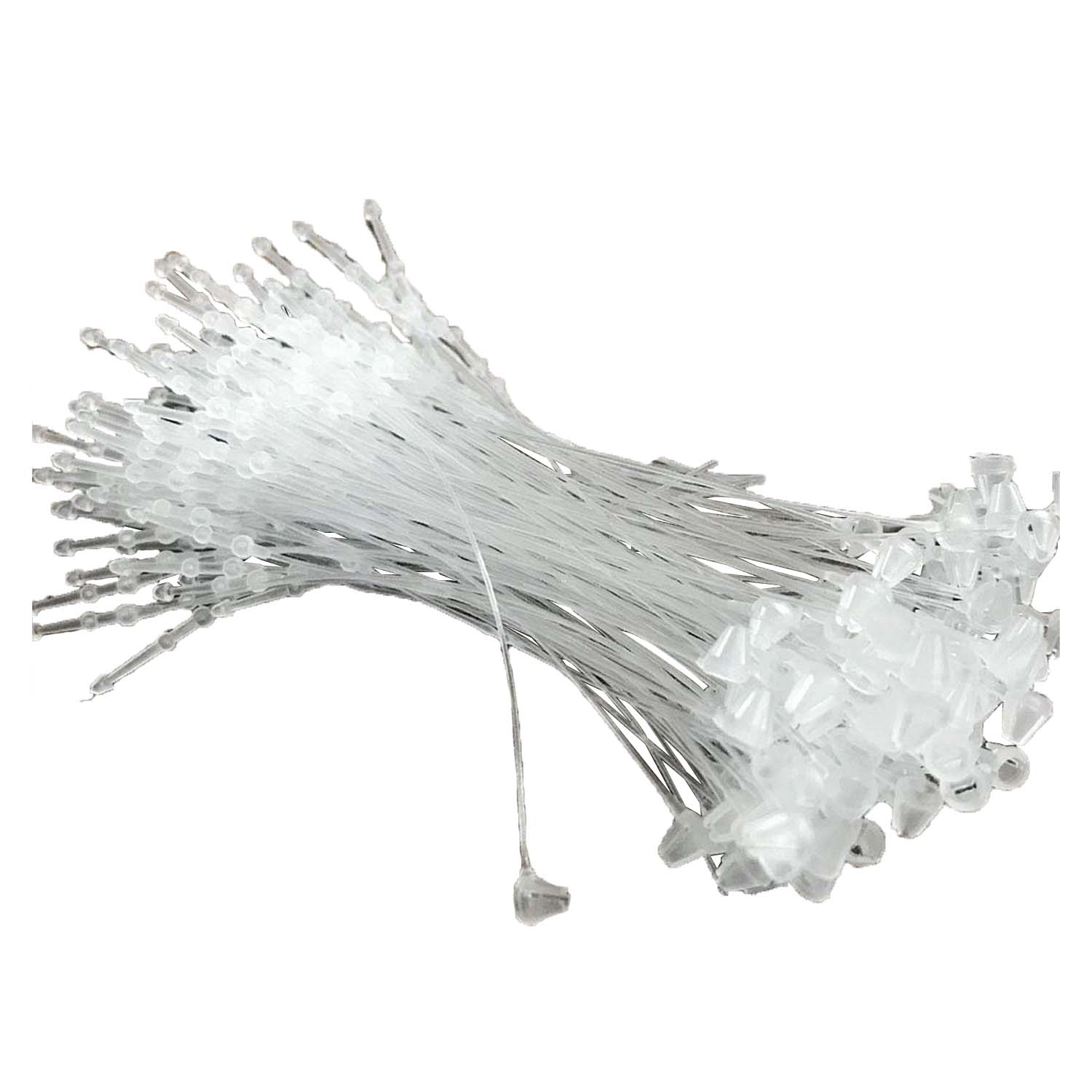 Transparent Plastic Price Tags Loops Snap Locks Tying Fastener Hooks T